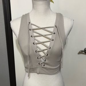 Lace-up crop top